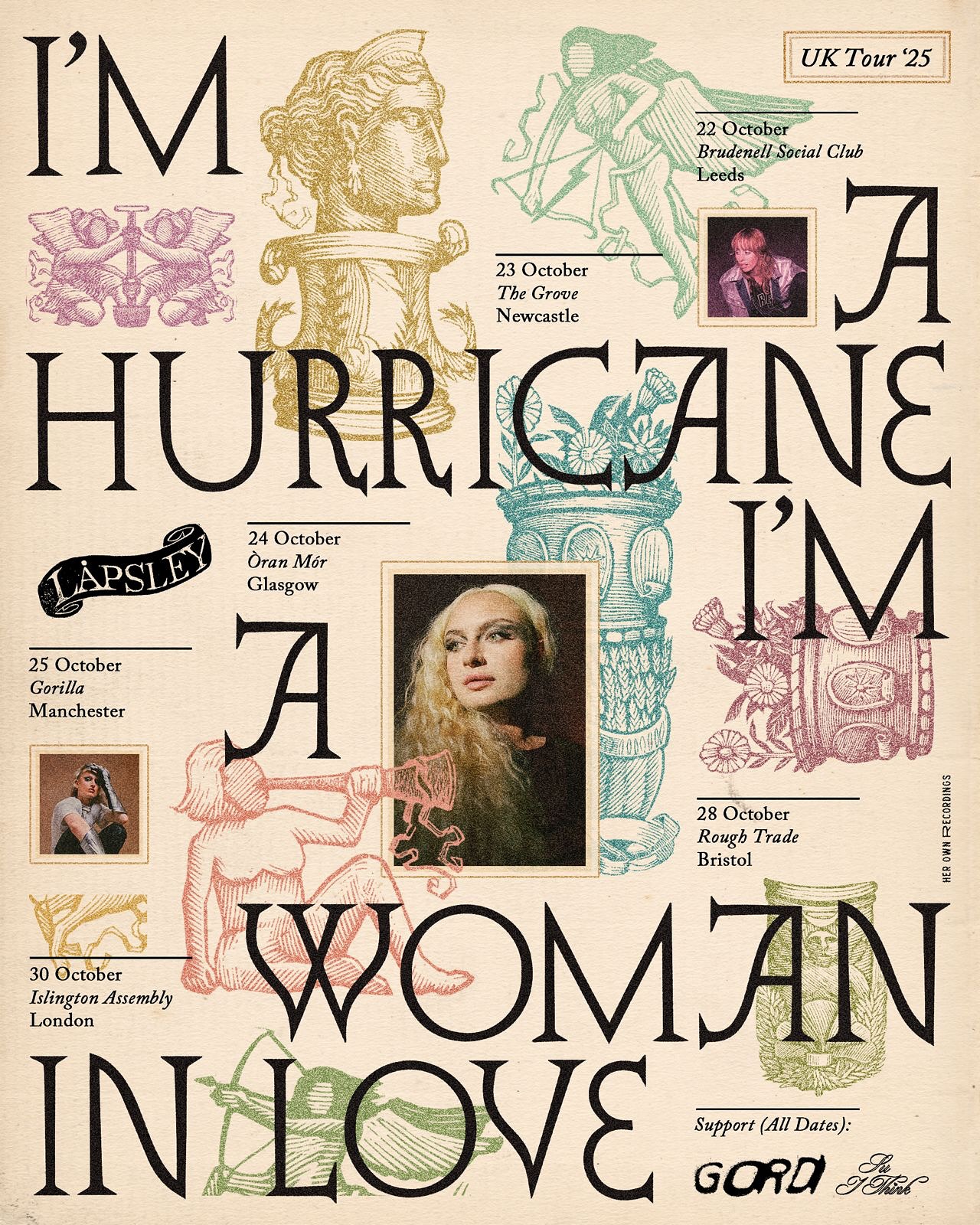Låpsley I'M A HURRICANE I'M A WOMAN IN LOVE Tour Poster